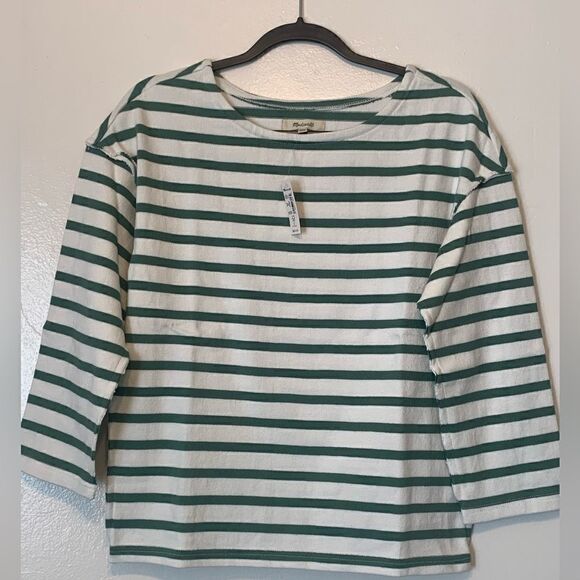 NWT Madewell falcon stripe round neck long sleeve top size XXS - Picture 3 of 6